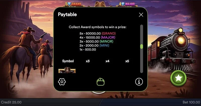 Gold Train Heist - Wild ที่มีตัวคูณในแถว