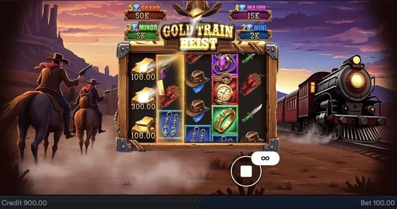 Gold Train Heist - หน้าจอหลักพร้อมวงล้อและอ่าวโจรสลัด